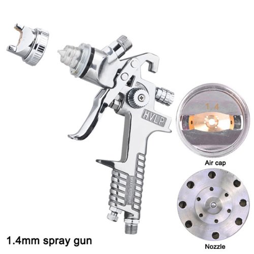 Click Here to See More Images Professional 7-Piece Silver HVLP Spray Gun Kit Auto Paint Gravity Feed 3 Sprayer