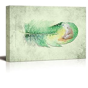 Wall26-Canvas Wall Art-Feather-Giclee Painting Wall Bedroom Living House...