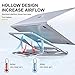 Humixx Laptop Stand, Aluminum Foldable Holder with 5 Adjustable Degrees, Ergonomic Design with Heat-Vent, Slide-Proof Silicone and Protective Hooks Compatible with MacBook/Air/Pro 10 to 16 Inches