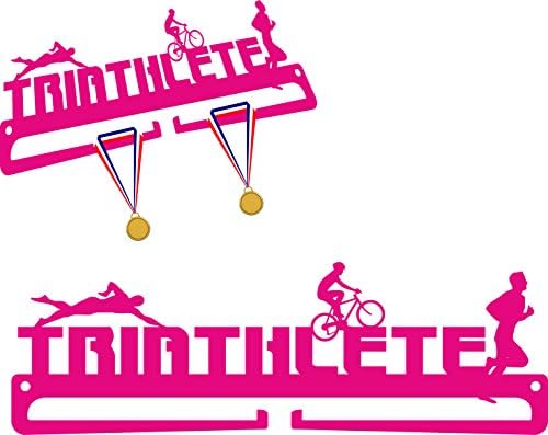 PCSL Brand - Sports Medal Holder - Triathlete (01) - Professional Wall Mount/Hanger for Medals - Swimming/Bike/Running (Swim/Bike/Run - Triathlon)