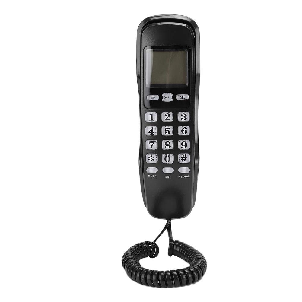 KX-T888CID Corded Telephone with Caller ID Display, Home Office Landline Telephone with LCD Screen, Support FSK and DTMF Dual System (Equipped with Telephone Line)(Black)