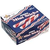 Atkinson Red and White Mint Stick Candy - 36 per pack - 12 packs per case.
