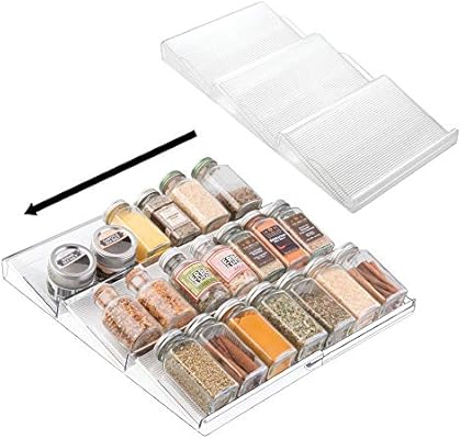 Mdesign Adjustable Expandable Spice Rack Drawer Organizer For