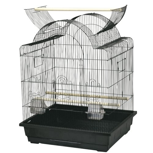 King’s Cages ES 2521 OP open top bird cage toy toys Lovebirds Parakeets Canaries (BLACK)