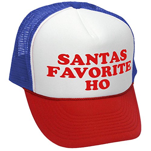 The Goozler Santas Favorite HO Funny Claus Party - Adult Trucker Cap Hat, RWB