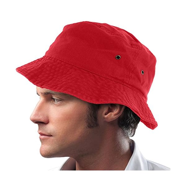 Cap-Bucket-Boonie-Unisex-RedUS-Seller-100-Cotton-Hat