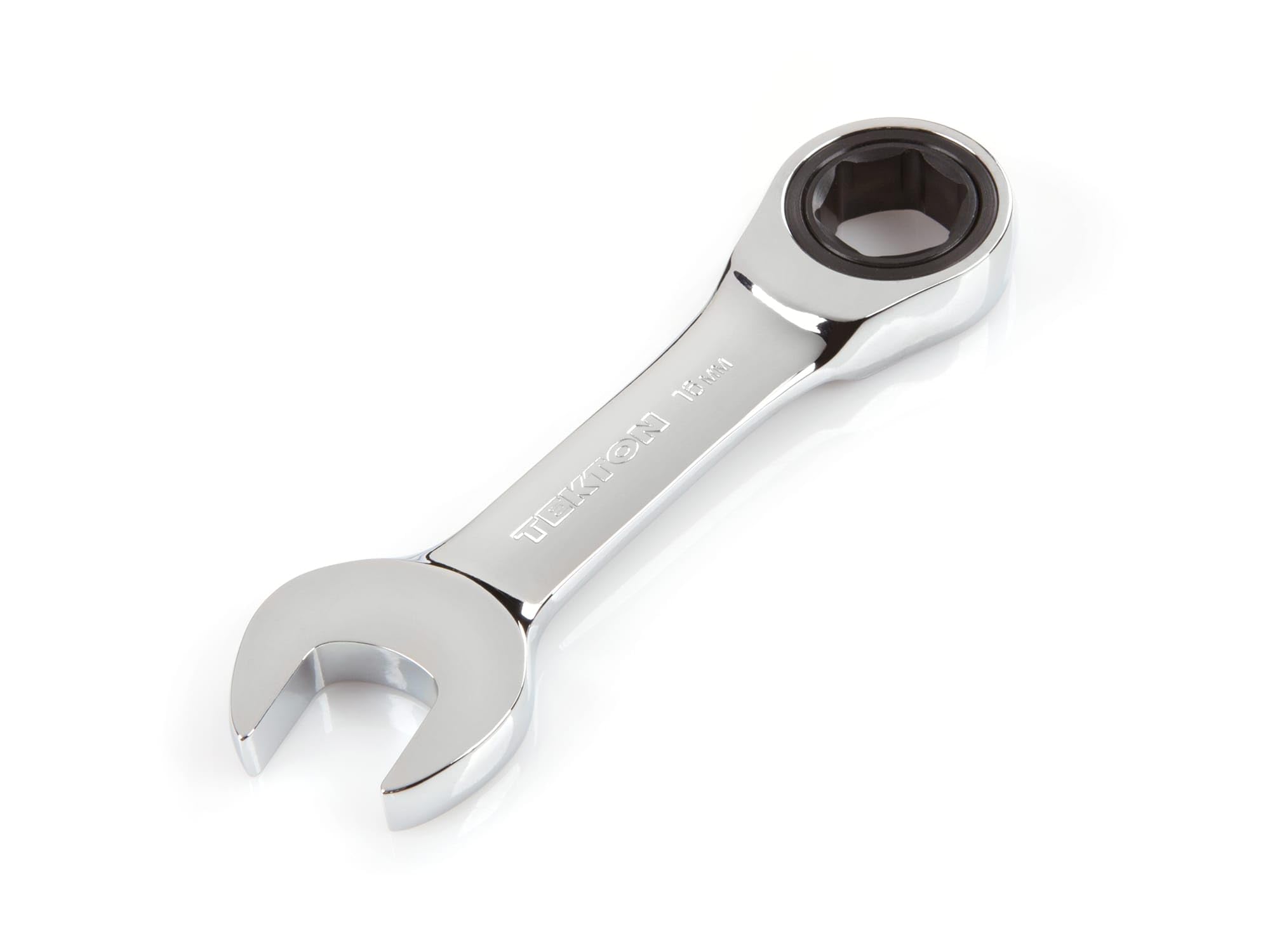 TEKTON WRN50116 Stubby Ratcheting Combination Wrench, 16 mm