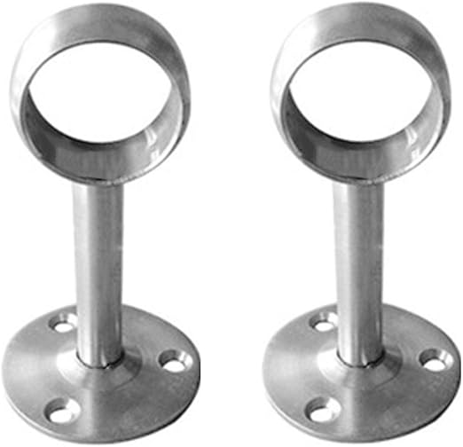 soporte para barra de ducha soporte de techo para barra de cortina de ducha 2 piezas de acero inoxidable con acabado cepillado