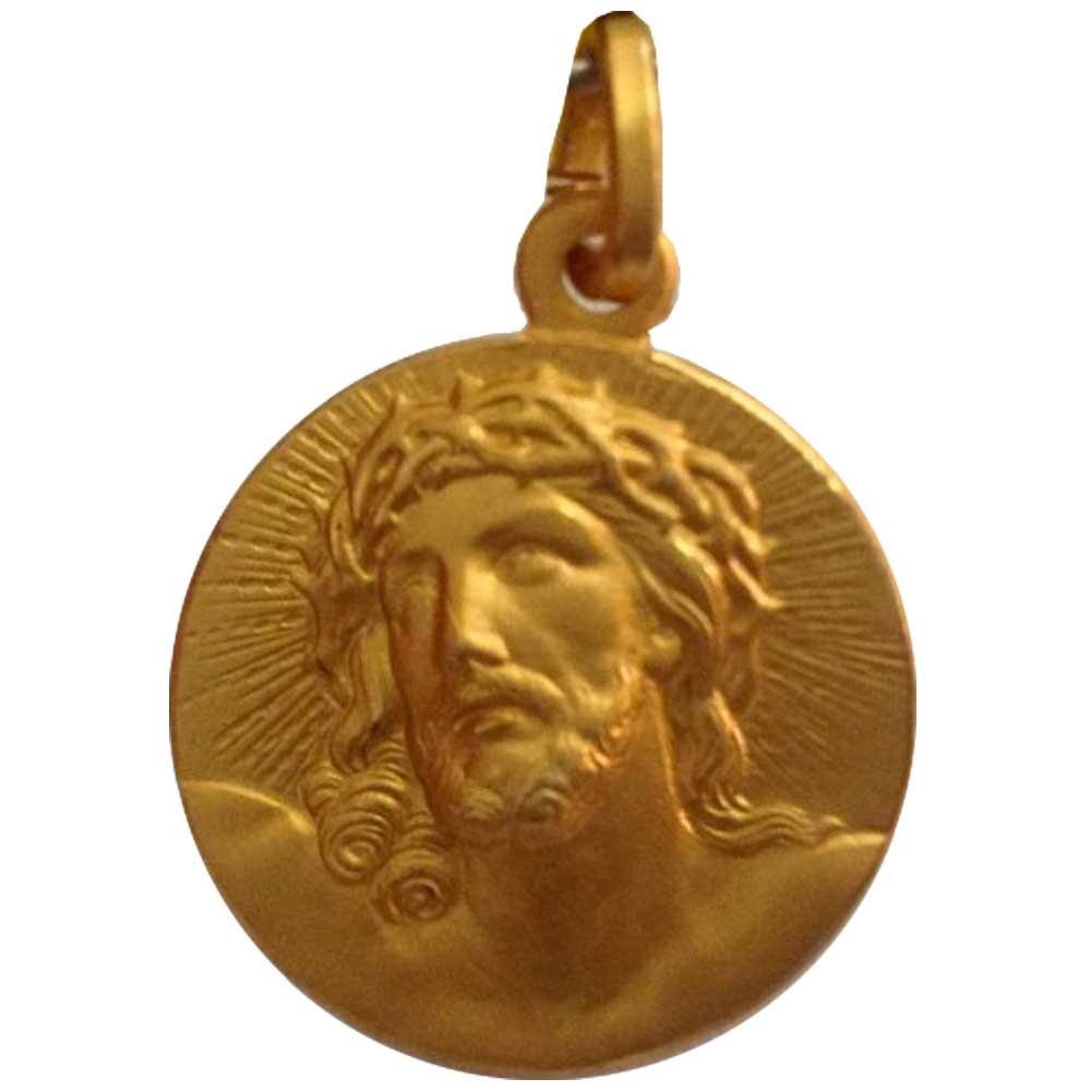 I G J 925 Sterling Silver-Gold Plated Ecce Homo (Behold the Man) Medal - The Holy Face of Christ