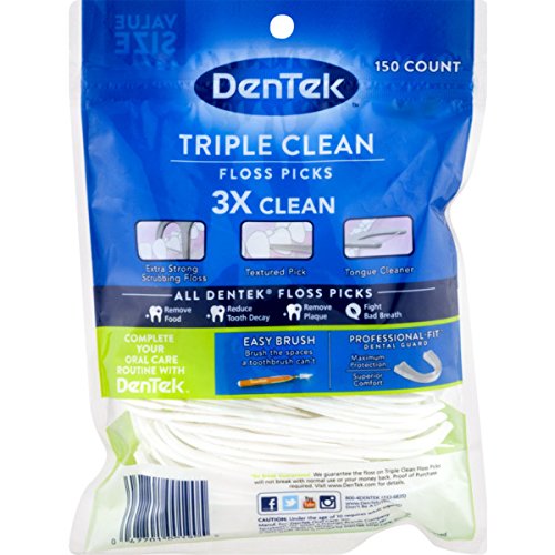DenTek Triple Clean Floss Picks, 150 Count All Dental Products