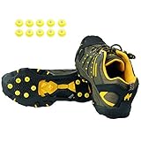 Ice Grips,Crampons Non-Slip Ice and Snow Grips Cleat Over Shoe/Boot Traction Cleat Rubber Spikes Anti Slip 10 Steel Studs Slip-on Stretch Footwear for Hiking and Walking