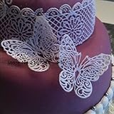 Joinor Butterfly Shape Silicone Mold Lace Cake Molds Fondant Tools Cake Decorating Tools Silicone Chocolate Icing Border Sugar Mold