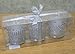 Decorative Glass Votive Holders - Faith Hope Love Frosted Glass Candle Holders - Silver Glitter Hearts & Crystals - Set of 3 Assorted - Three Flameless Flickering LED Candles Included
