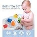 LAKA Bath Toys, 6 Pack Bath Toy Sets with Fishing Net, Pool Squirt Toys Bathtub Fishing Toys for Toddler Baby Kids - 3 Cute Sound Toys, 2 Squirt Toys, 1 Fishing Net