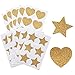 JETEHO 10Sheet 60Pcs Gold Glitter Heart Stickers and Gold Glitter Star Stickers for Kid's Arts Craft Supplies Greeting Cards Home Decoration DIY Craft Ornament