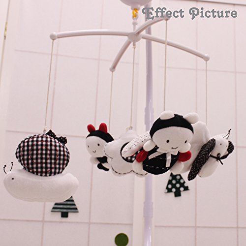 SHILOH Baby Infant Crib Stroller Mobile Hanging Rattles Set 5 PCS (White & Black)