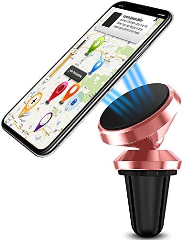 Car Magnetic Absorption Holder Mount, Universal Mount Car Air Vent 360 Rotate Magnetic Car Mount Bracket Phone Holder for iPhone X 8 7 6S 6 Plus,5,5s,4,Samsung Galaxy S7 S8 Edge S5 Note[Rose gold]