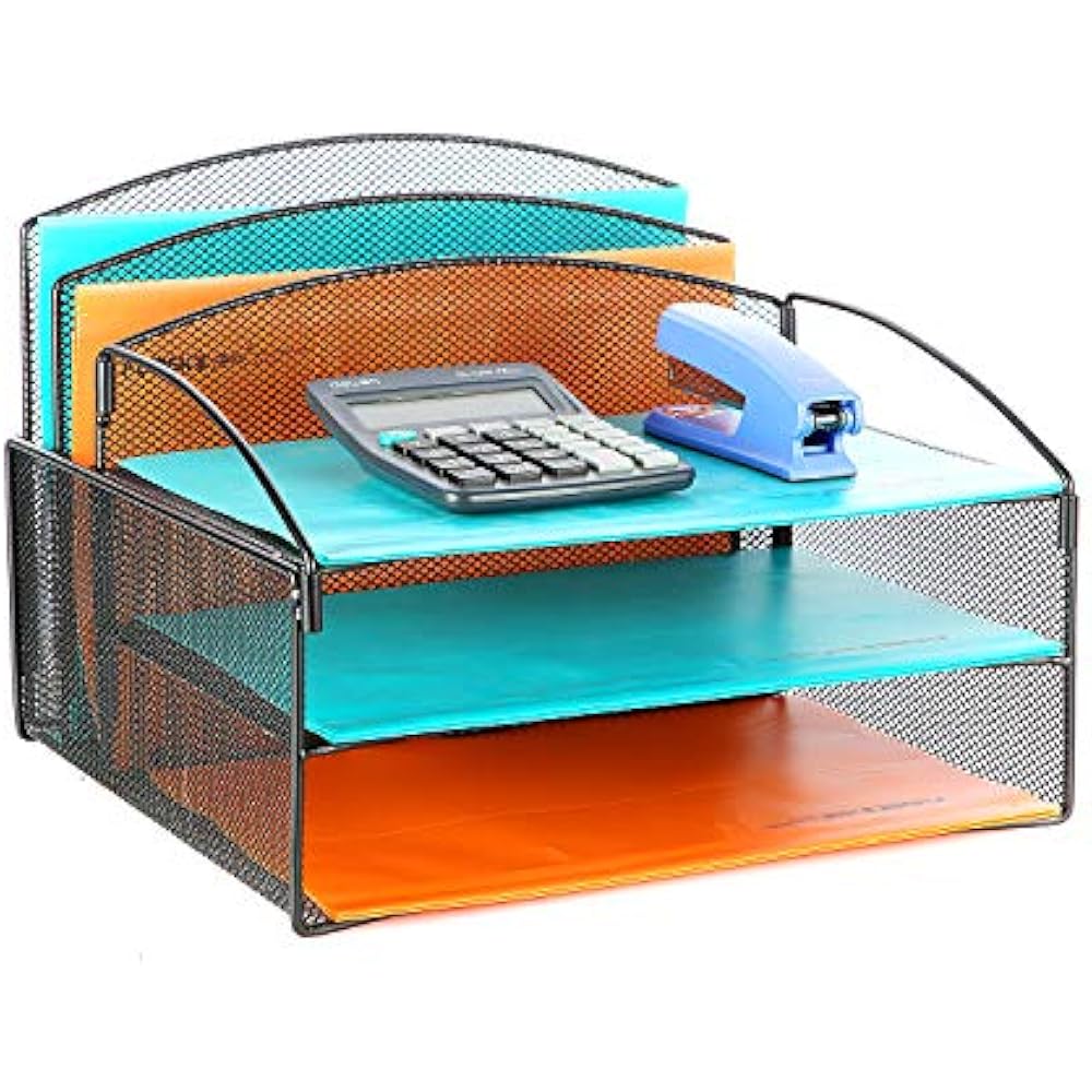 Veesun Desk Organizer, Mesh Desktop File Letter Paper Tray Holder 2