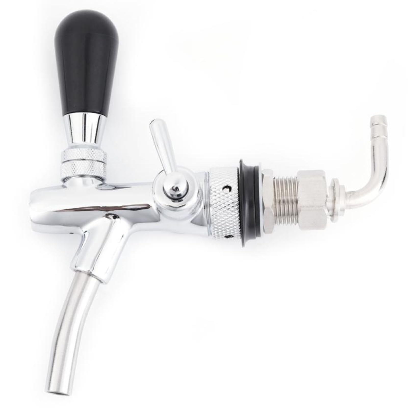DEWIN Draft Faucet Beer Tap, Draft Tap Draft Beer Keg Faucet Stainless Steel G5/8 Adjustable Beer Tap Faucet Draft Shank Home Bar (Silver)