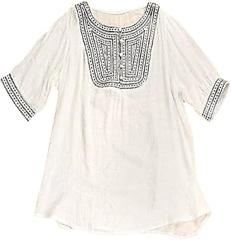 MIAMAMA Women's Maternity Stylish Loose Soft Summer Short Sleeves Blouse , White
