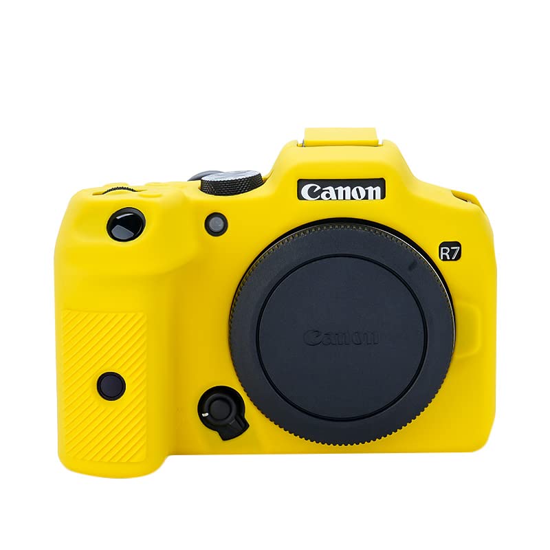 MUZIRI KINOKOO EOS R7 Case, Silicone Protective Case - Compatible for Canon EOS R7 Camera - Light Weight Soft Rubber Easy Carrying Case - Yellow — image 1