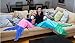 Fun Little Toys Soft Purple Mint Mermaid Tail Blanket, Camping Birthday Family Easter