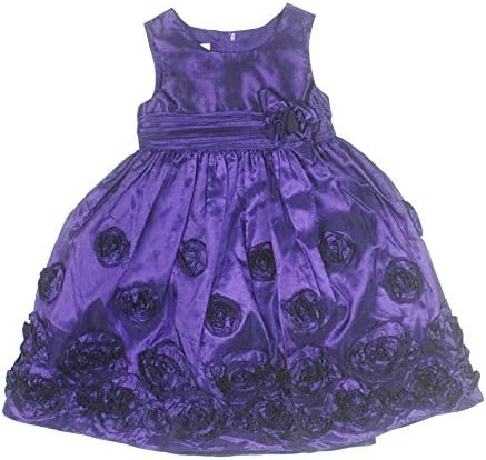 Jessica Ann Girls Sleeveless Rosette Dress 6X Purple