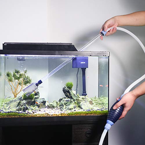 boxtech Aquarium Fish Tank Cleaner, Vacuum Siphon Water Changer Pump Gravel Sand Cleaner, Aquarium Water Filter with Flow Control Tap