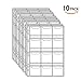 120 Pockets Coin Binder Pages - 2.44 inch Holders 10 pcs Loose-Leaf Sheets Acid-Free Collection Holders for Medallion Coin Stamp Currency Collecting Supplies 62x62 mm / 2.44x2.44 inch CS03212