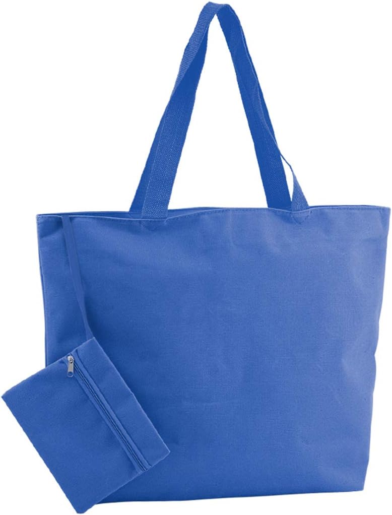 eBuyGB Ladies Beach Bag and Attached Purse Tote, Polyester, Blue, 31.6 x 21.79 x 3.99 cm