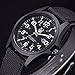 Watch,LANDFOX Mens Stainless Steel Military Sports Analog Quartz Watch Black