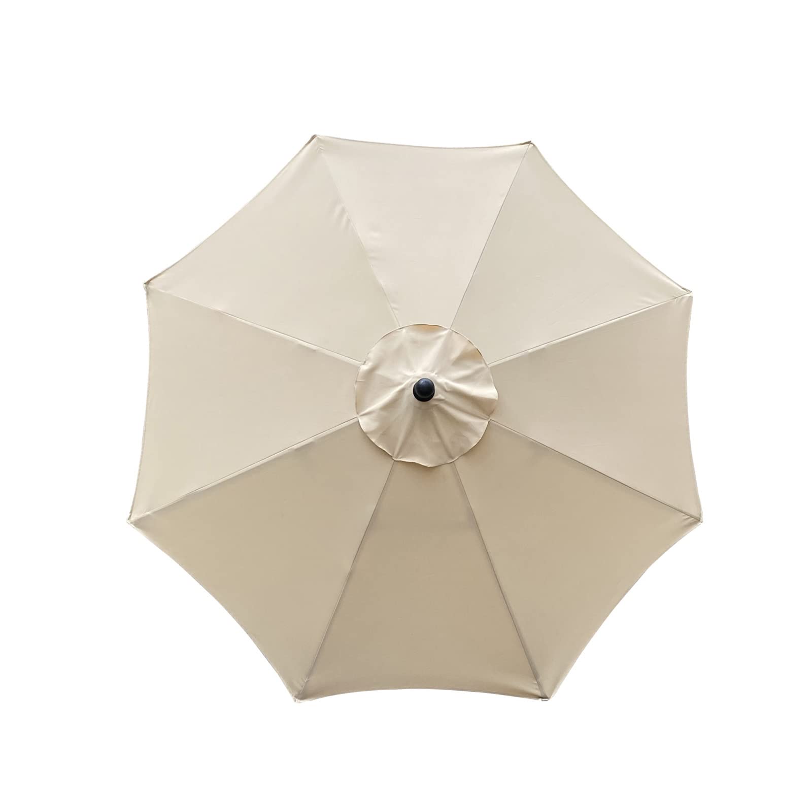 SMLJFO Replacement Parasol Cover 8 Ribs 3M Waterproof Anti-UV Fabric Replacement Beige