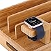 Charging Station for Multiple Devices Wood Dock Organizer Charging Station for Apple Watch, iPhone, iPad, Universal Mobile Phones and Tablets, Compatible with Anker RAVpower 4/5/6-Port USB Chagrer