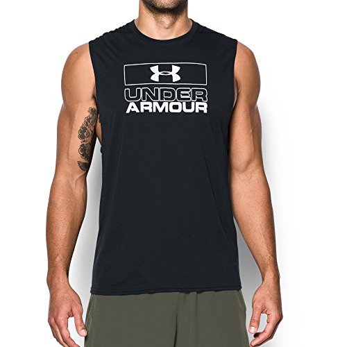 Under Armour Men's Muscle Tank, Black/White, XX-Large