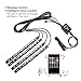 wsiiroon Car LED Strip Light，4pcs 48 LED Multicolor Music Car Interior Lights Under Dash Lighting Waterproof Kit with Sound Active Function and Wireless Remote Control, Car Charger Included, DC 12Vthumb 1