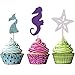 Mermaid Party Supplies and Decorations Cake Topper and 24 Cupcake Toppers for Under the Sea Party, Birthday Party, Baby Shower and Wedding