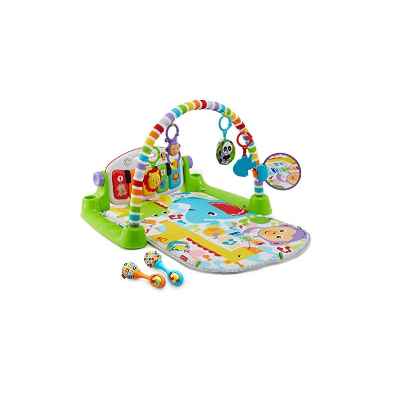 Fisher-Price Baby Playmat Deluxe Kick & Play Piano Gym & Maracas With Smart Stages Learning Content, 5 Linkable Toys & 2…