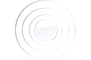 4Pcs Acrylic Cake Boards, BetterJonny Clear Circle Base Round Plastic Disc for Cake Dessert Candy or DIY Craft(10/15/20/25cm)