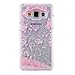 Galaxy Grand Prime Case, PHEZEN [Liquid Glitter] Transparent 3D Glitter Quicksand and Bling Sparkle Love Heart Dynamic Flowing Clear Hard Back Case for Samsung Galaxy Grand Prime (Heart: Pink)