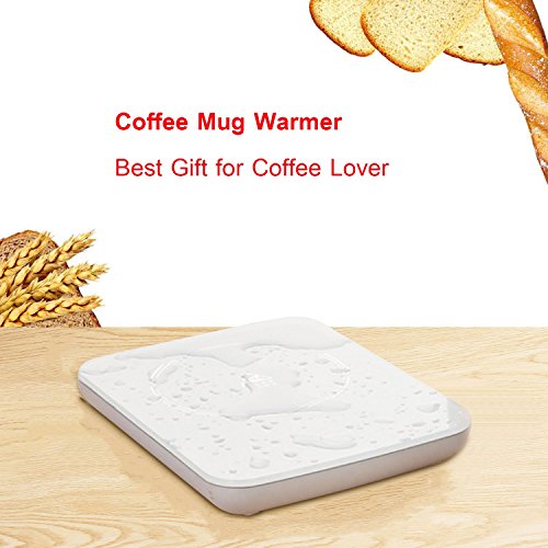 Click Here to See More Images Coffee Warmer Mug Cup Warmer for Desk Auto Shut Off Beverage Heat Plate Best Gift for Coffee Lover Used at Home/Office for Tea Water Cocoa Milk Stay at 131℉/55℃