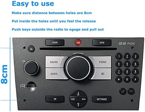 Car Radio Removal Tool Key DIN Release Compatible with Opel Adam, Antara, Astra, Agila, Corsa, Insignia, Omega, Tigra, Vectra - Image 5