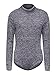 PERSUN Women's Dark Grey Turtleneck long sleeve Mixed Cable Knitted Bodysuit,Grey,Small