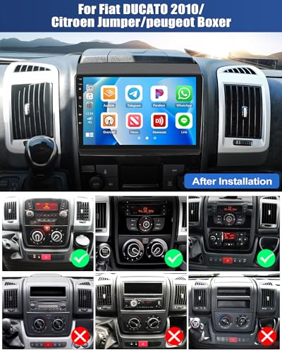 CAMECHO 4+64G Android 13 DSP Car Radio for Fiat DUCATO 2010/Citroen Jumper/Peugeot Boxer with Rearview Camera, 9" Wireless Carplay Bluetooth Radio with Android Auto FM/RDS+Canbus HD Touchscreen