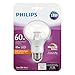 Philips 459339 60 Watt Equivalent Dimmable G25 Clear Globe Light Bulb With Warm Glow Effect