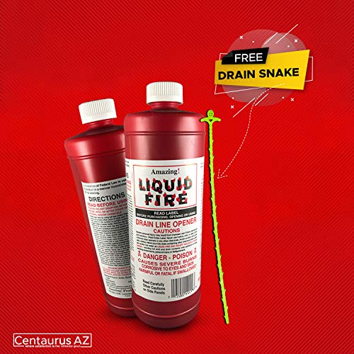 Liquid Fire Drain Opener Cleans Drain Pipes in Sinks Tubs Shower Stalls