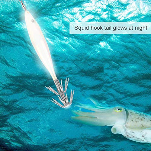 Huairdum Simulation Fishing Lure, Squid Hook Artificial Fish Bait Hook Wobbler Hard Tackle Bait Hook Crankbaits Swimbaits Boat Fishing Lures Set Fishing Accessory(#6)