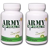 ARMY HEALTH 100% Natural Turmeric Curcumin 60 Capsules - Ginger, Boswellia Serrata - Pain Support Discomfort - Neck Pain and BackAche - Joint and Muscle Support Pack of 2-120 Caps