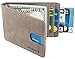 SimpacX RFID Blocking Bifold Slim Genuine Leather Thin Minimalist Front Pocket Wallets for Men Money Clip Full Grain Leather (vegetable tanned grey)