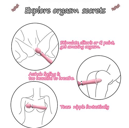 Bilateral Vibrator Powerful Wand Massger Women with 10 Modes Whisper Quiet Dual Motors Massager with Magnetic Charging for Female(Pink)