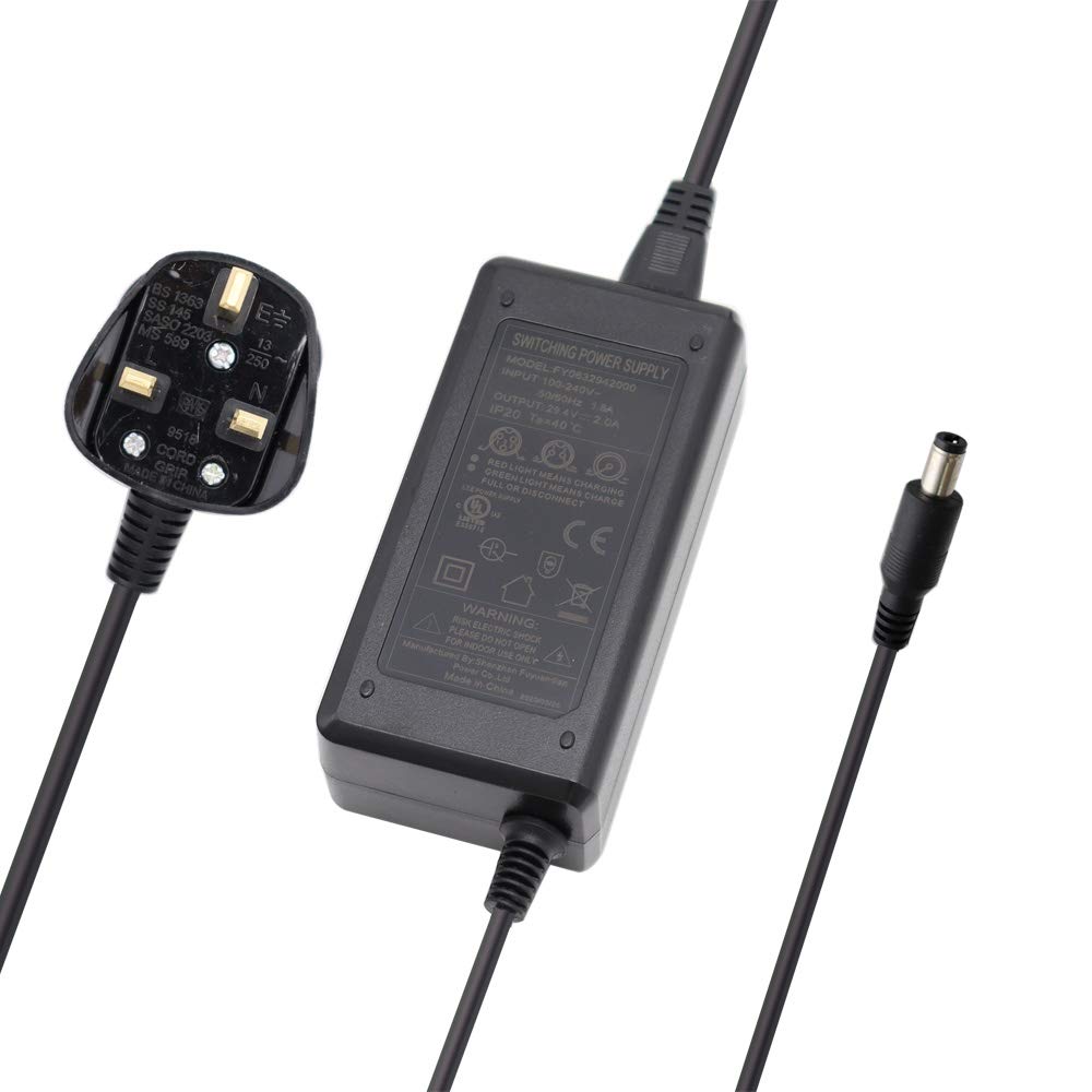 Abakoo UL Listed 29.4V 2A Charger Power Supply Adapter for 7S 24V Lithium Battery Pack, Li-ion Battery Charger, with 5.5x2.5mm DC Plug